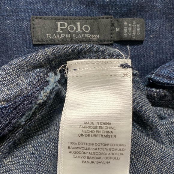 SOLD-Polo Long Sleeve Indigo Denim Pullover ShirtDress - Picture 9 of 10